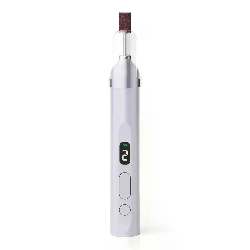 2 in 1 USB 무선 전동 네일 파일 세트(네일 아트 매니큐어 페디큐어 연마 도구용 UV 램프 라이트 포함)