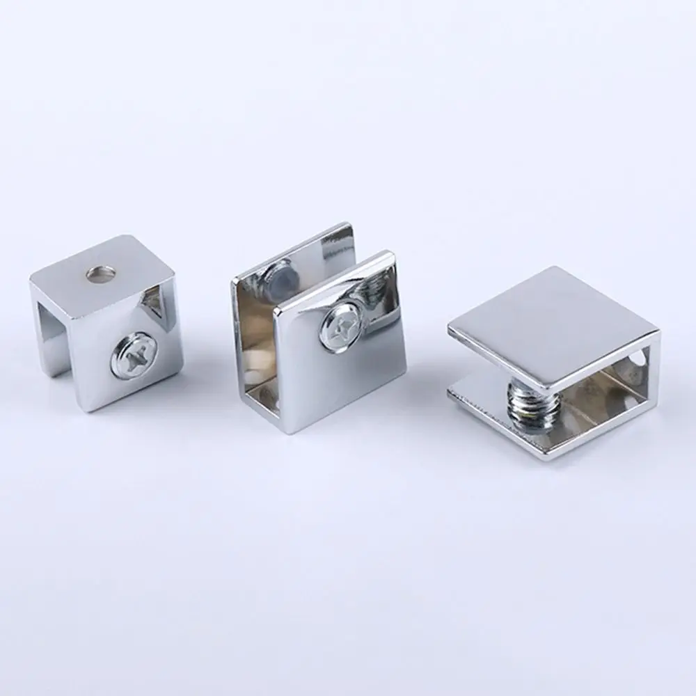 Description Picture 4 of item1Pc Glass Clamp 6-12mm Thicken Glass Plated Brackets Zinc Alloy Chrome Finish Shelf Holder Support Panel Brackets Shelves Clips