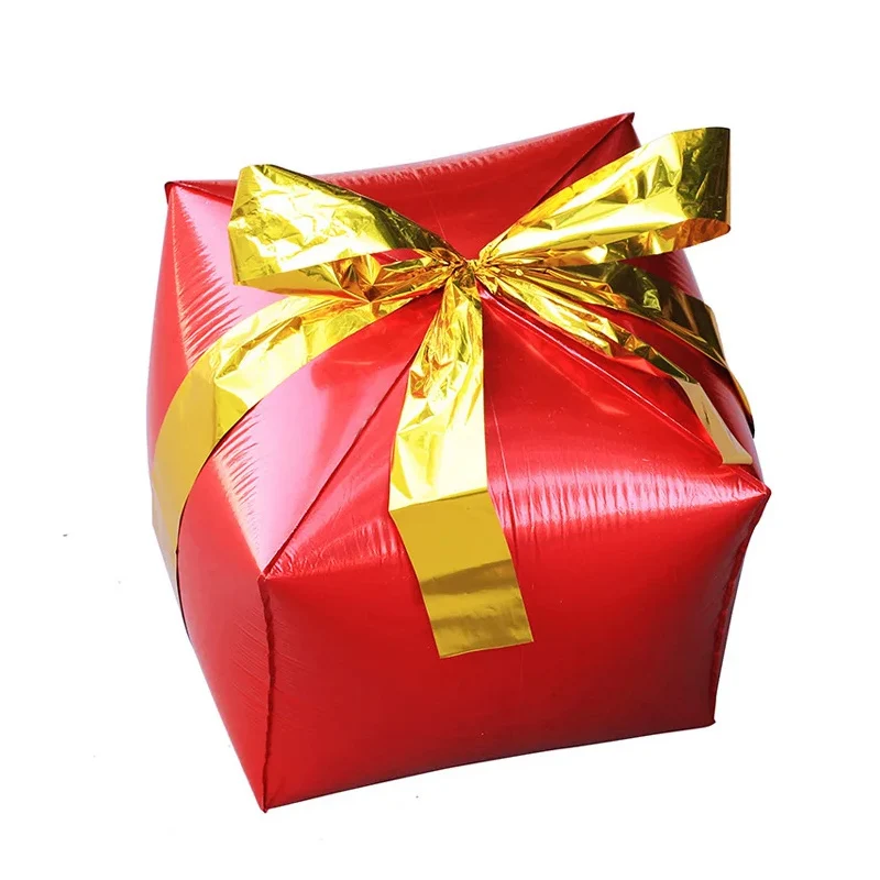 24 Zoll Weihnachtsgeschenk Folienballons Geschenkbox Würfel Aluminiumfolienballon für Neujahr 2025 Weihnachtsfeierdekoration – Detail 3