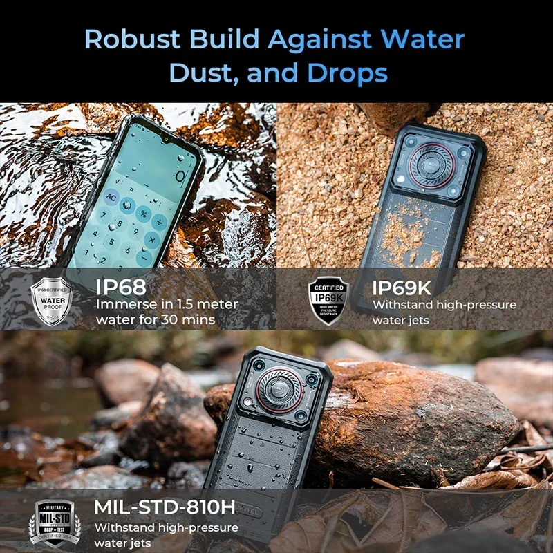 Oukitel WP36 Rugged phone 3.5W 128dB Loudspeaker 6.52" HD+ IPS  10600mAh 8GB 128GB 13MP Rear Camera NFC Android 13 CellPhone 4