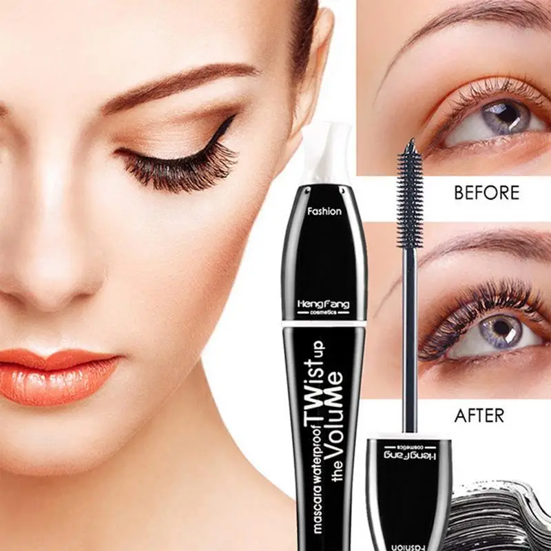 

1pcs 4d Mascara Silk Fiber Waterproof Mascara Easy To Dry Makeup Thick Natural Black Mascara Eyelash Eyelash Cosmetics