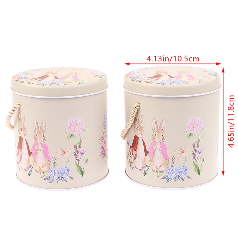 

Vintage Tinplate Easter Rabbit Suitcase Candy Box Gift Box Cookie Small Suitcase Sundries Organizer Storage Can Necklace Jewelry