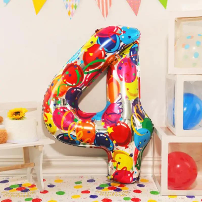 Große farbige digitale Aluminiumballons für Kinder und Erwachsene, Geburtstagsparty-Dekoration, Fotografie-Requisite für Babys, Mädchen und Jungen, 40 Zoll – Detail 9