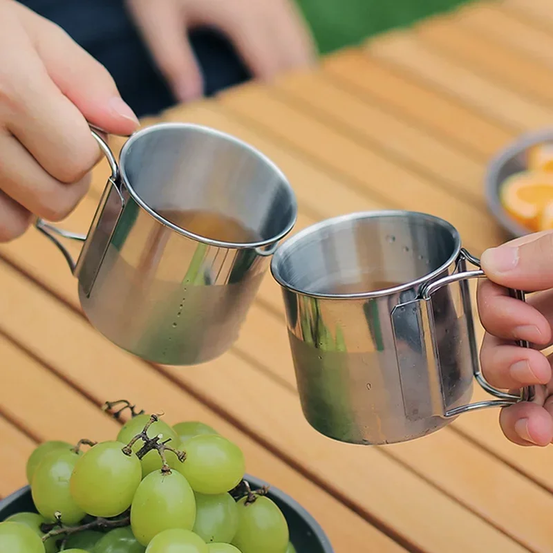 Outdoor Stainless Steel Cup Tourist Tableware Picnic Utensils Kitchen Equipment Travel Cooking Set Cookware Hiking