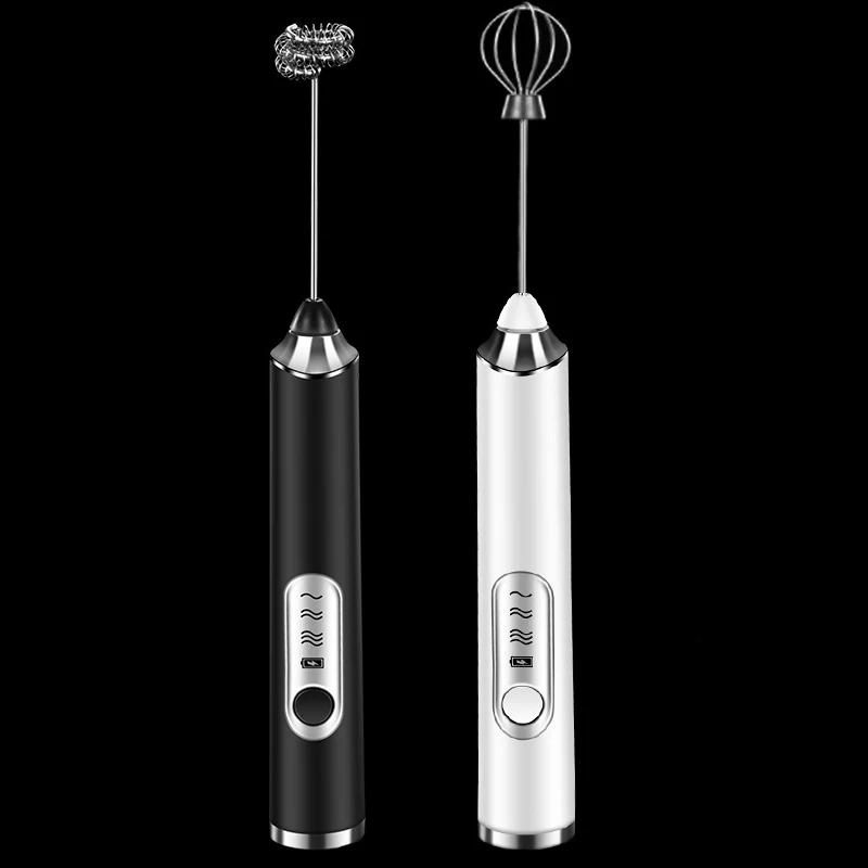 2 In 1 Portable Rechargeable Electric Milk Frother Foam Maker High Speeds Drink Mixer Handheld Foamer Coffee Frothing Wand