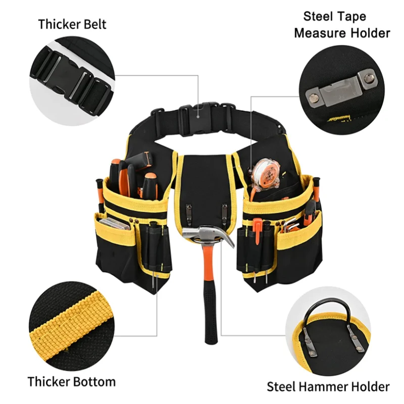 Tool waist magnetic pocket tool strap adjustable tool waist bag multifunctional maintenance bag