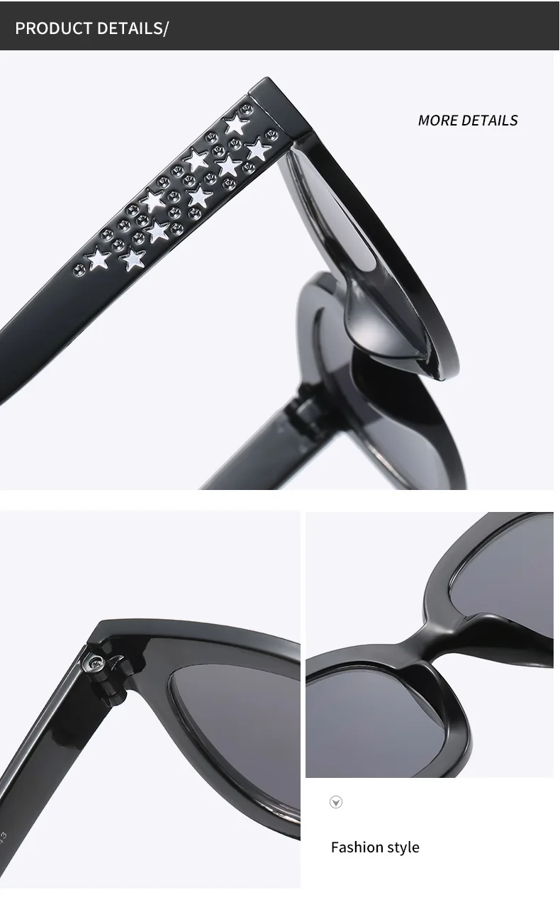 oversized sunglasses Retro Oversize Mosaic Star Sunglasses Women 2022 Cute Sexy Model Catwalk Style Sun Glasses Ladies Fashion Decoration Eyewears UV rectangle sunglasses