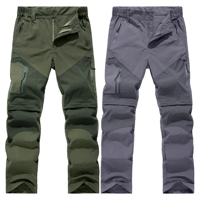 Mens Hiking Convertible Pants Waterproof Lightweight Quick Dry Zip