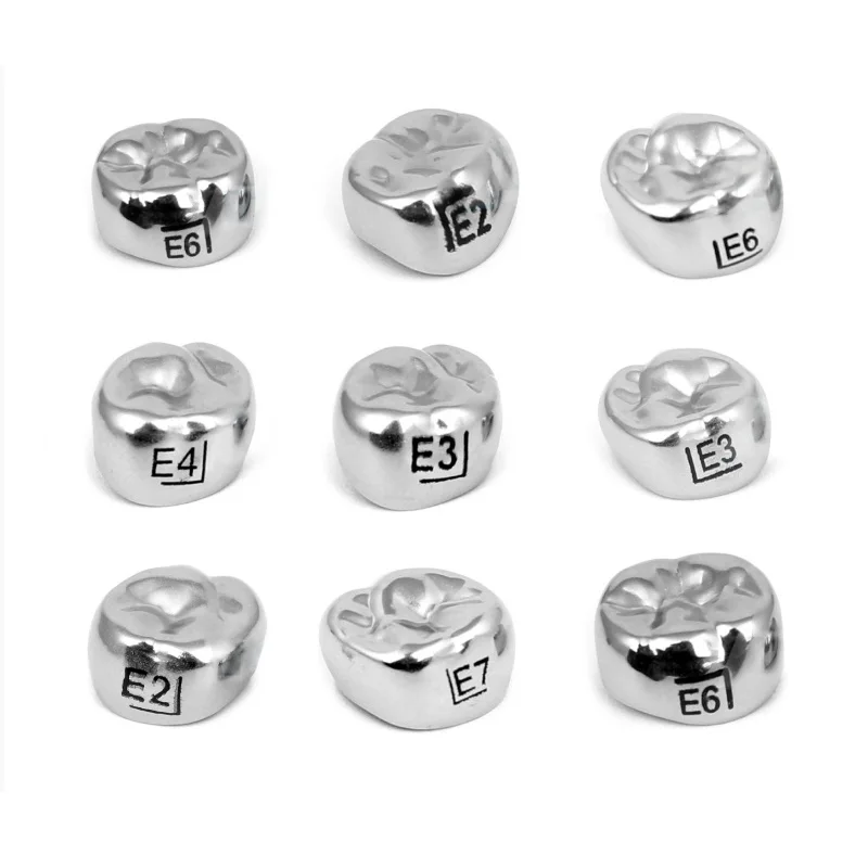 2nd Molar Stainless Steel Kids Teeth Crown 10PCS Primary Molar Teeth Crown Dental Temporary