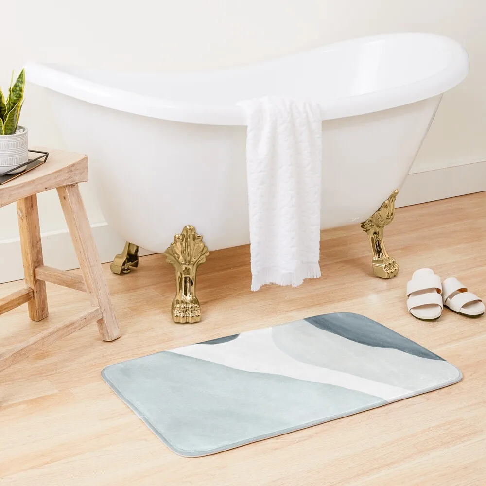 

Blue abstract watercolor painting. Modern, minimalist design. Bath Mat Kitchen Rug Bathroom Non-Slip Bathroom Floor Toilet Mat