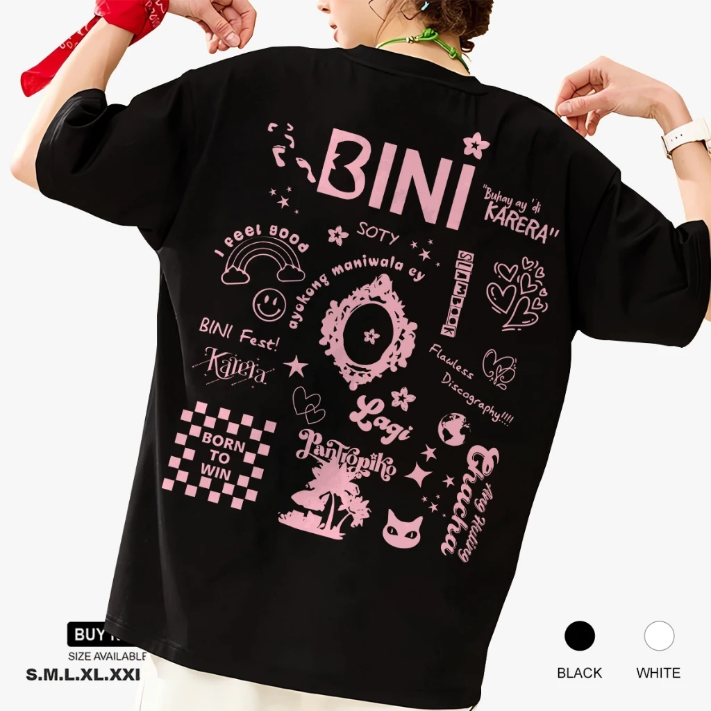 2024 BINI Karena Casual T-shirt for Men Baju Kaos Oversize Tee Crew Neck Printed Shirt Summer Short Sleeve Shirt 5