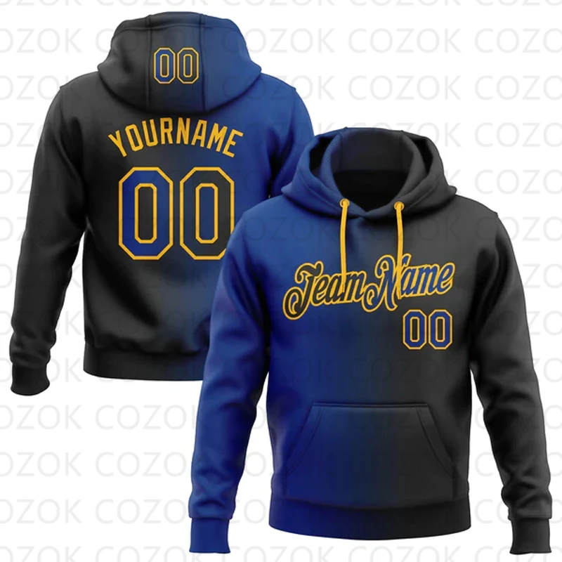 Customized Hoodie Blue Black Colour Splicing Jersey 3D Printed  Unisex Pullovers Hoodie Casual Sweatshirts