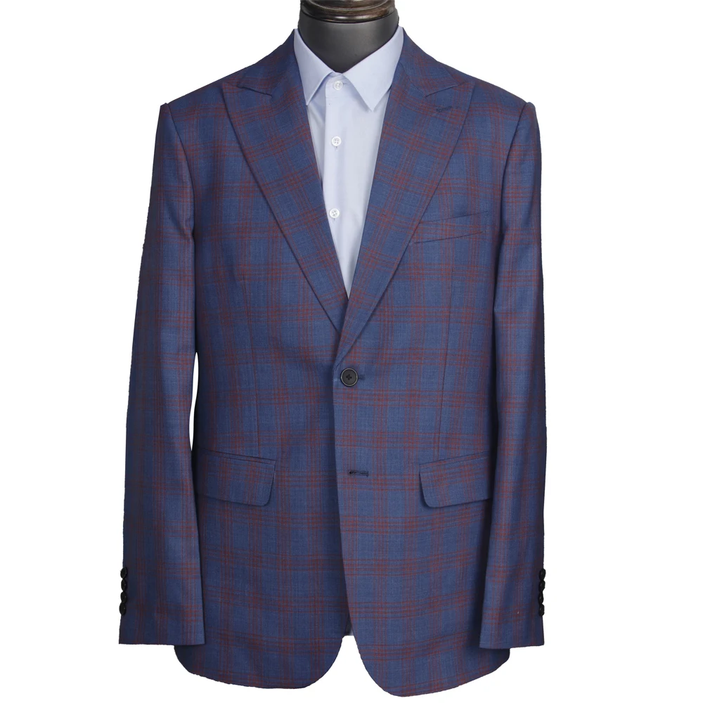 2025 Stylish Design Tailor Made Breathable Summer Blazers For Men Plaid Wide Peak Lapel Light Weight Casual Custom Made Jacket
