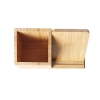 Minimalist Bamboo Wood Desk Organizer Multi-Function Pen Holder with Wireless Charging Office Decor Gift 6
