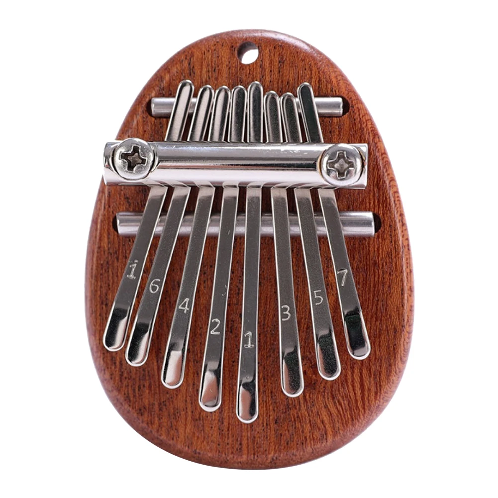 Kalimba 8 Tasti Per Bambini E Adulti - 2 Pezzi Con Cordino, Strumento Musicale Legno E Metallo - Foto 4
