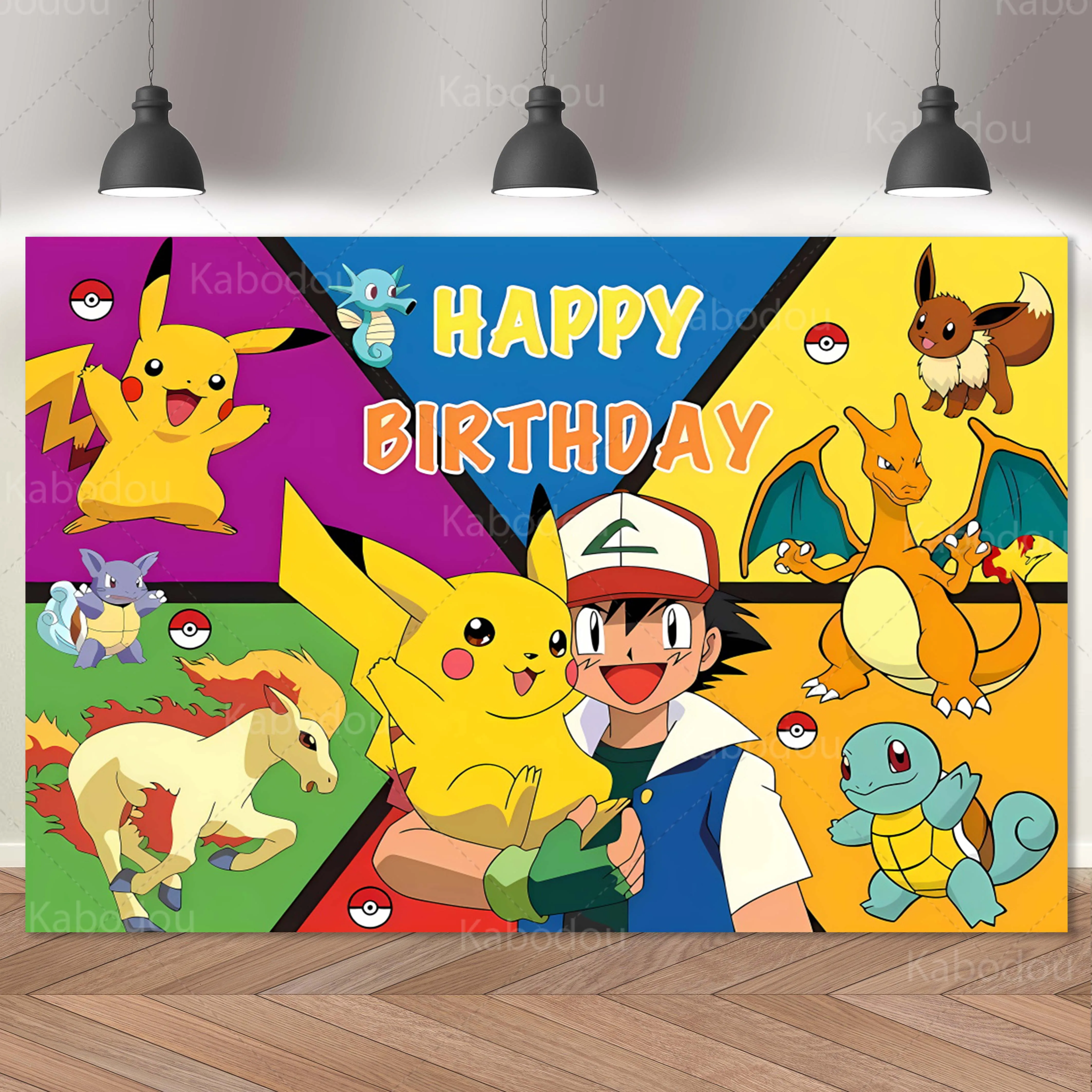 

Pokemons Backdrop Cartoon Kids Party Birthday Decoration Photography Background Custom Banner Poster Baby Shower Studio Prop