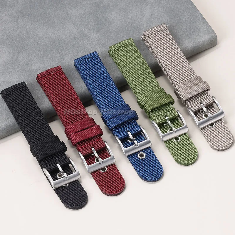 Nylon Canvas Sport Strap - Soft & Comfortable Quick Release Watchband Replacement