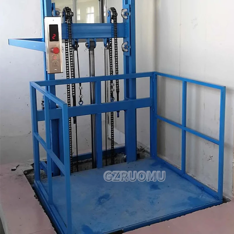 Small Hydraulic Lifting Lift 2M Load 500KG Household Electric Double Rail Platform Factory Hoist