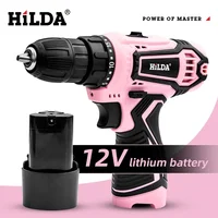 HILDA Electric Drill 12V Cordless Drill Electric Screwdriver Mini Wireless Power Driver DC Lithium-Ion Battery 2
