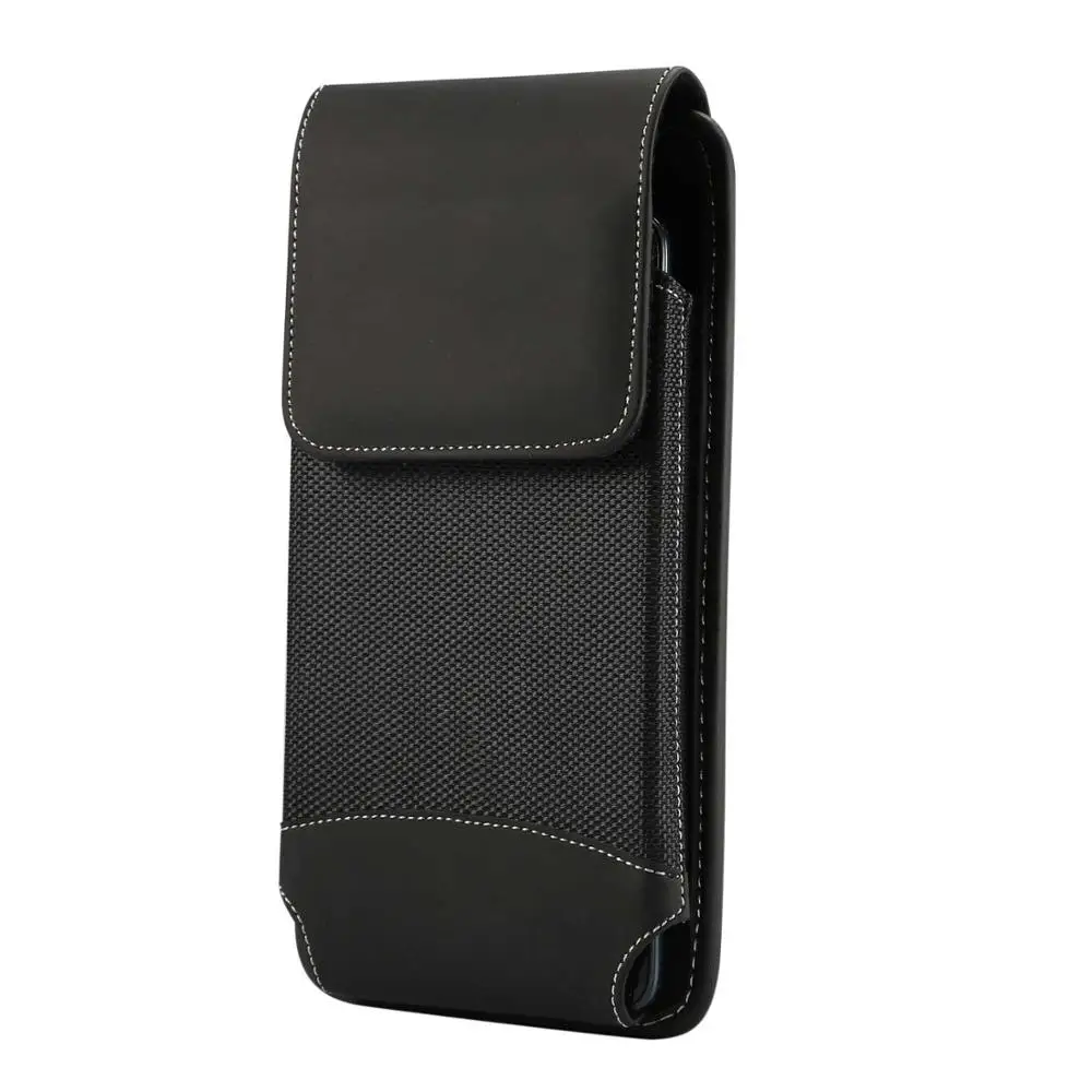Universal Mobile Phone Pouch Holster with Belt Clip - Oxford Leather Waist Bag for 4.7-6.9 Inch Devices