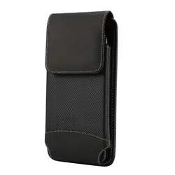 Universal Mobile Phone Pouch Holster with Belt Clip - Oxford Leather Waist Bag for 4.7 - 6.9 Inch Devices (Black)