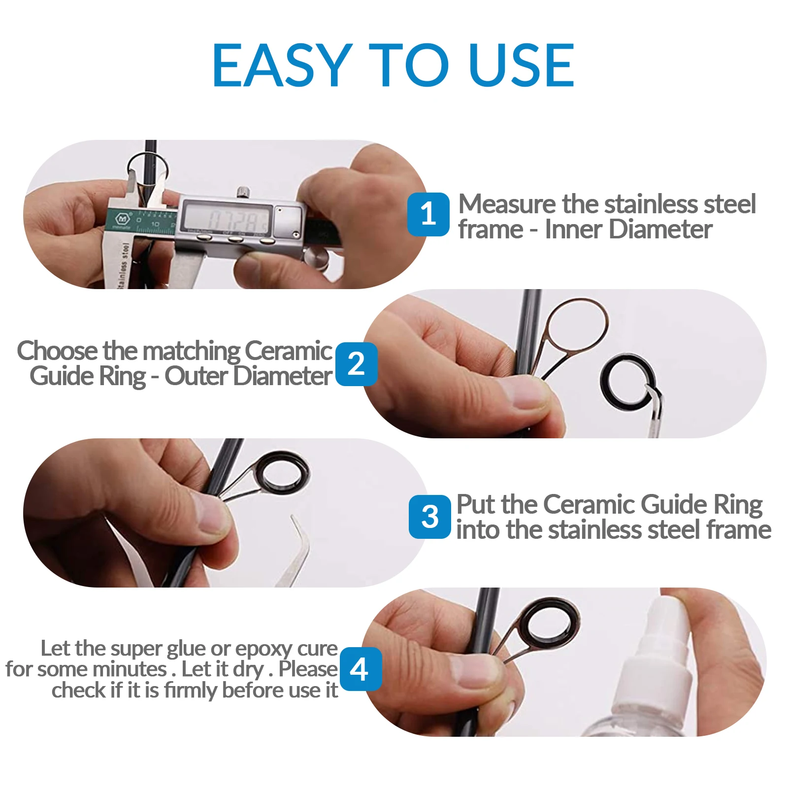 40pcs Durable Fishing Rig Rings - Round Connectors