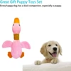 4-piece set of large squeaky wrinkled duck and goose, suitable for small and medium-sized dog breeds, puppy toys, puppy chew tee 3