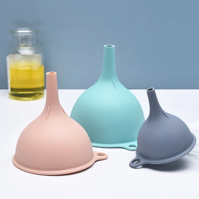 

3Pcs for Filling Bottles Kitchen for Kitchen Use Food Grade Silicone Funnel Liquid Powder Transfer