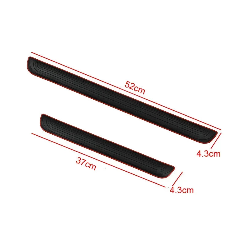 Car Door Sill Pedal 4pcs Rubber Car Door Sill Scuff Covers Black Door Panel Guards Protector Trim Anti-scratch Exterior Parts Car Decor Accessories
