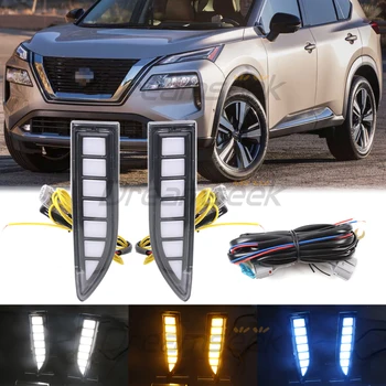 Nissan X-Trail Rogue T33 2021-2023 LED Daytime Running Lights with Sequential Turn Signal – Mustang Style
