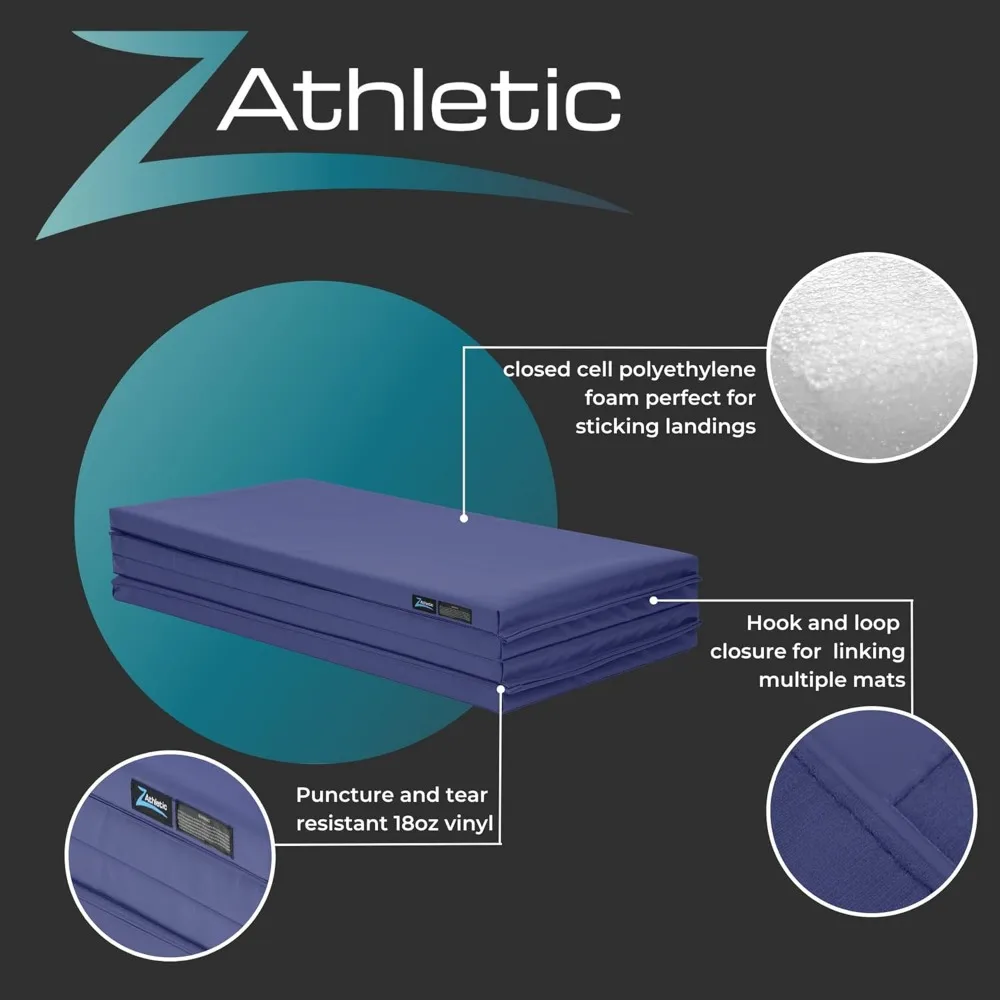 Folding Mat for Gymnastics and Tumbling, 4 Ft x 8 Ft x 2 In 5