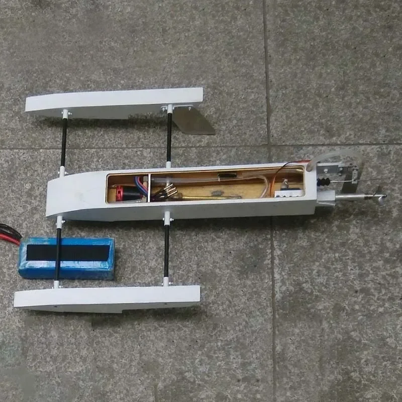 Remote Control Speed Boat Model Mini Shrimp Boat Model Toy DIY Racing Speed Boat Model Shrimp Boat Electric Wooden Boat Model 5