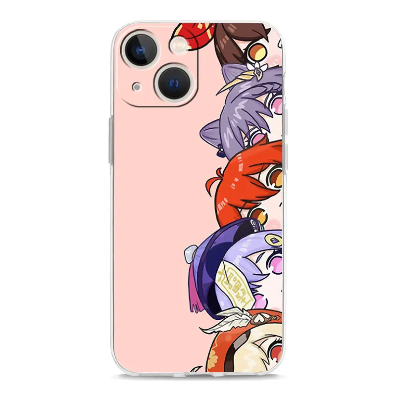 Genshin Impact Anime Cute Phone Case For iPhone 11 13 Pro Max 12 mini SE2 6 7 8 Plus XR XS Max Soft Silicon Clear Cover Coque iphone 13 pro max case clear