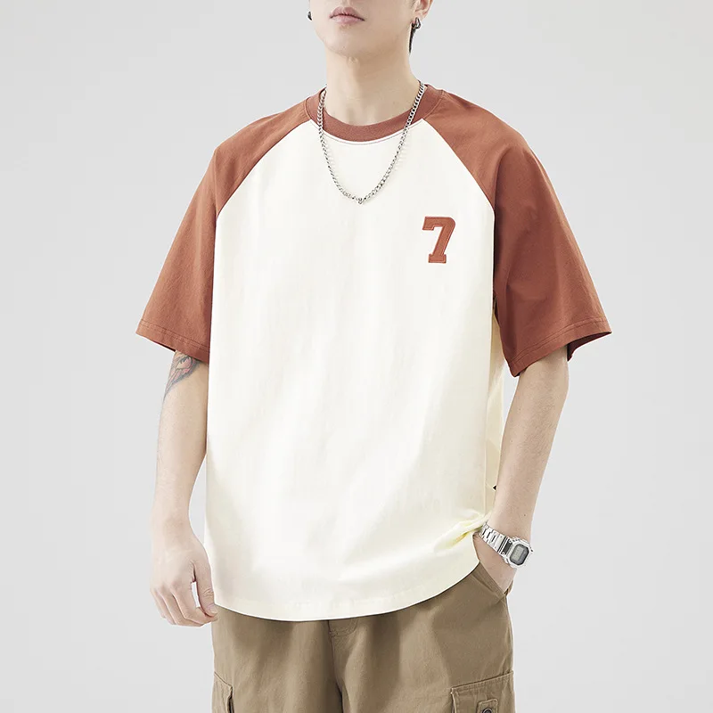 

Summer men's new fashion casual day loose round neck short-sleeved T-shirt