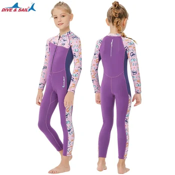 2.5mm Kids Neoprene Wetsuits Youth Boys Swimsuits Full Surfing Suits Keep Warm Front Zip for Swimming SUP Diving Suit 1