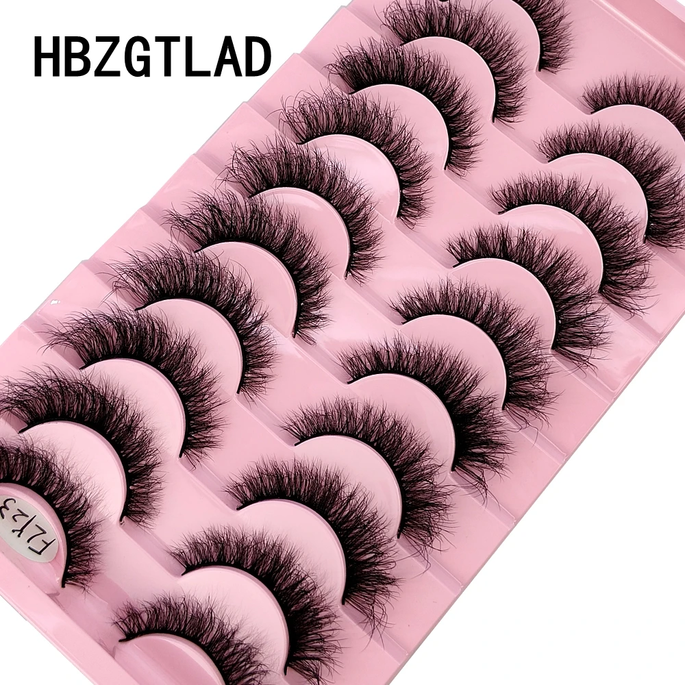 10 Paar künstliche Nerz-Wimpern, handgefertigt, falsche Wimpern, natürliches Nude-Make-up, Simulation, Kreuz, unordentliches Auge, 3D-Lockenwimpern – Detail 1