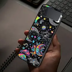 Colorful Stars and Moon Phone Shell Case for Galaxy Z Flip 5G (Mix01)