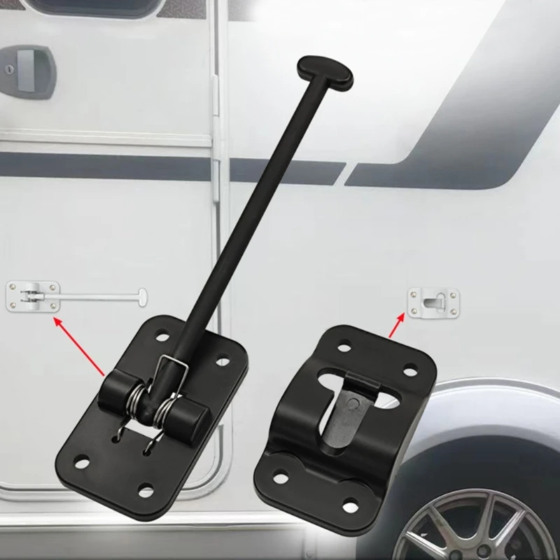 1 Set 6 Inch Entry Door Latch Holder Catch for RV Trailer Camper Replacement T-Style Door Hold Hook Plastic Catch Latch Holder