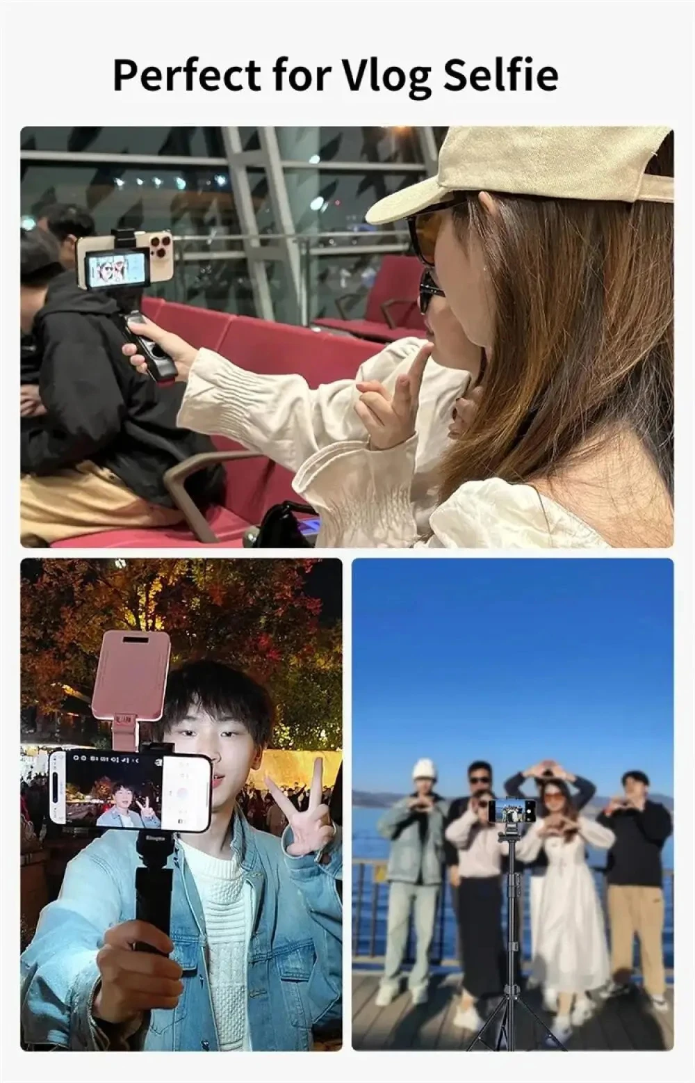 Kingma 모니터 화면 스마트폰 브이로그 셀카 마그네틱, 휴대폰 후면 카메라 사용, 셀카 브이로그 라이브 스트림, 안드로이드 아이폰