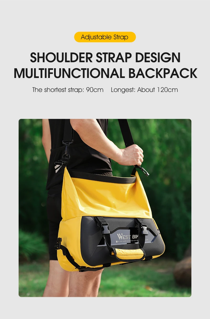 WEST BIKING Fahrrad-Gepäckträgertasche Erweiterbar 13-25L TPU Hartschale Wasserdicht Reflektierend MTB E-Bike Kofferraumtasche Fahrradzubehör – Detail 10