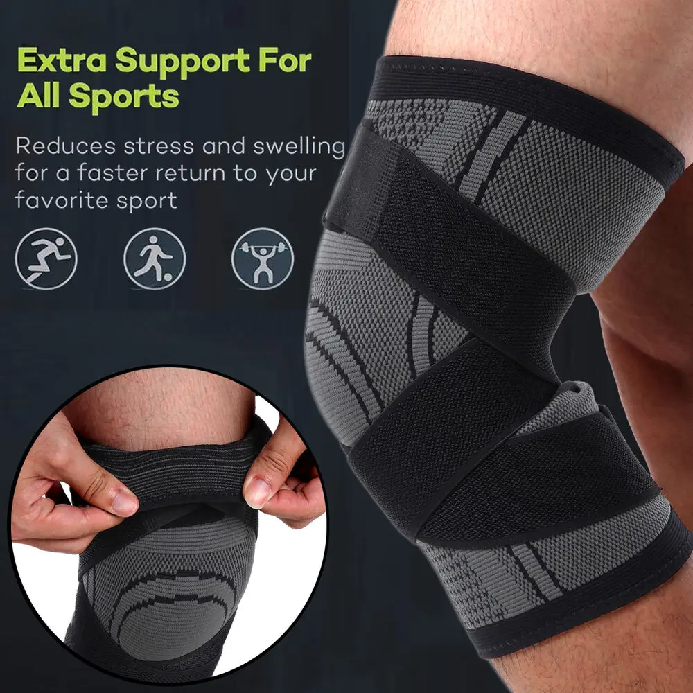1/2PCS Adjustable Sports Knee Pad Knee Pain Relief Patella Stabilizer Brace Support Men Women Hiking Soccer Basketball Running
