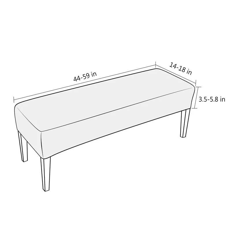 Luxurious Velvet Long Bench Cover - Stretchable and Soft Rectangle Elastic Chair Cover