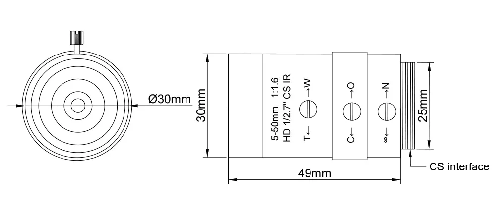 3Megapixel CS Mount 5-50mm/6-60mm/5-100mm Manual Zoom Focus HD Industrial Varifo