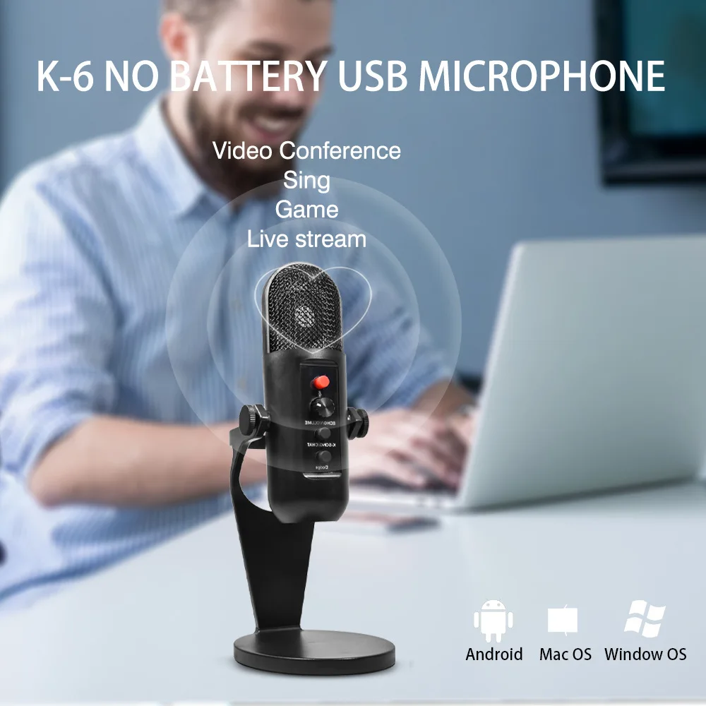 

Professional Studio Condenser Microphone for TikTok Youtube Recording USB PC Phone Gaming Podcasting Singing Mic Stand Karaoke