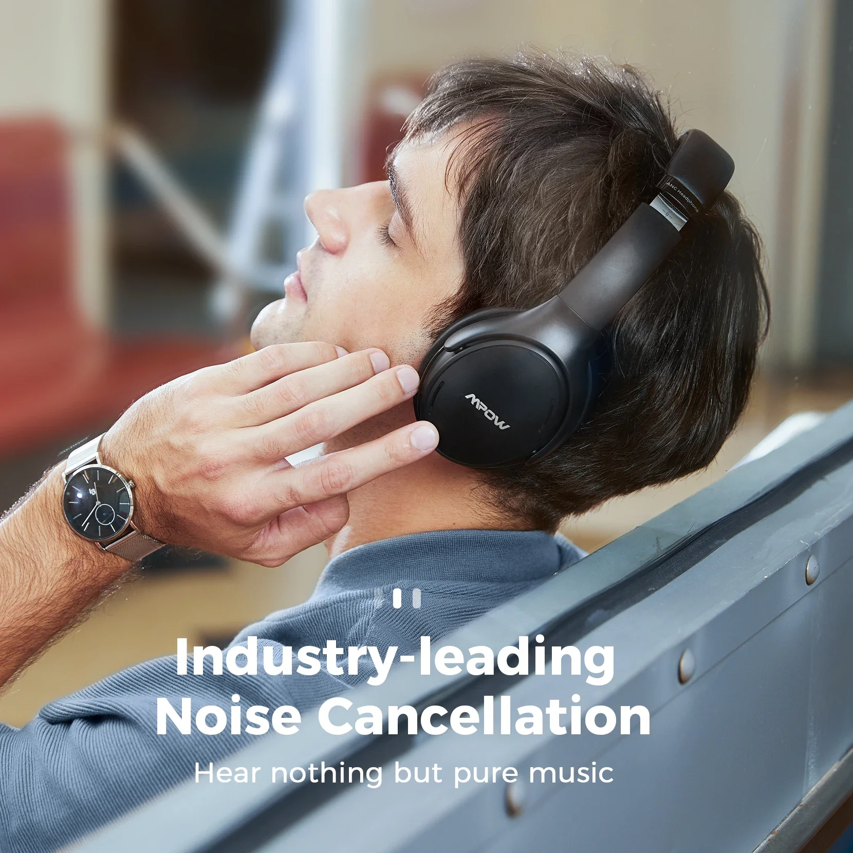 Mpow H19 IPO Bluetooth 5.0 Active Noise Cancelling Headphones Lightweight Wireless Headset CVC 8.0 Mic 30hrs Playing Fast Charge bluetooth headphones,bluetooth headset