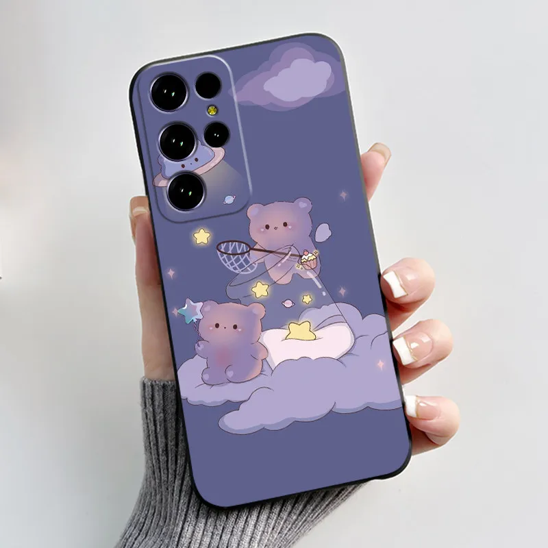 Aesthetic Cute Cat Cartoon Black Soft Silicone Shockproof Phone Case