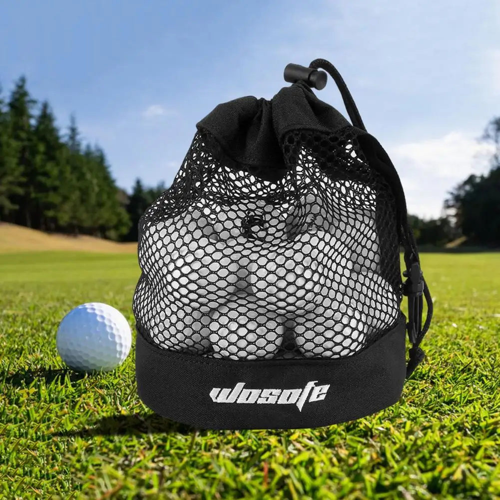 

Golf Ball Storage Bag with Hanging Buckle Golf Ball Container Lightweight Portable Golf Accessory Organizer Pouch Nylon Mesh Bag