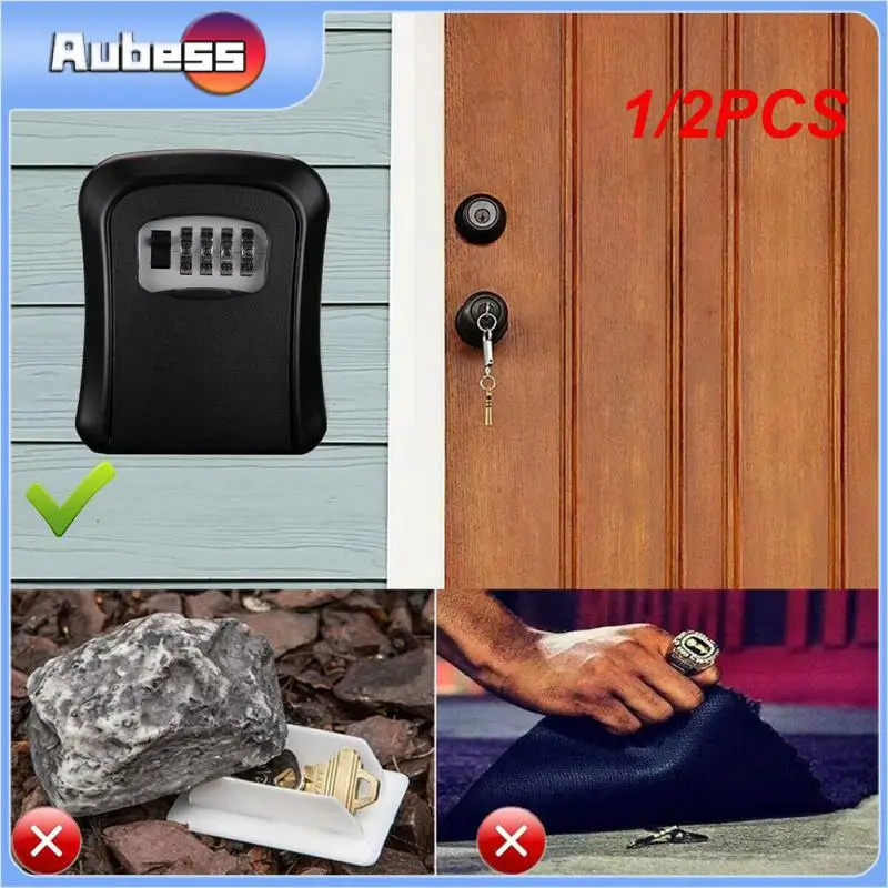 1/2 Pz Montaggio A Parete Key Storage Secret Box Organizer Combinazione Di 4 Cifre Password Blocco Codice Di Sicurezza Nessuna Chiave Home Key Safe Bo