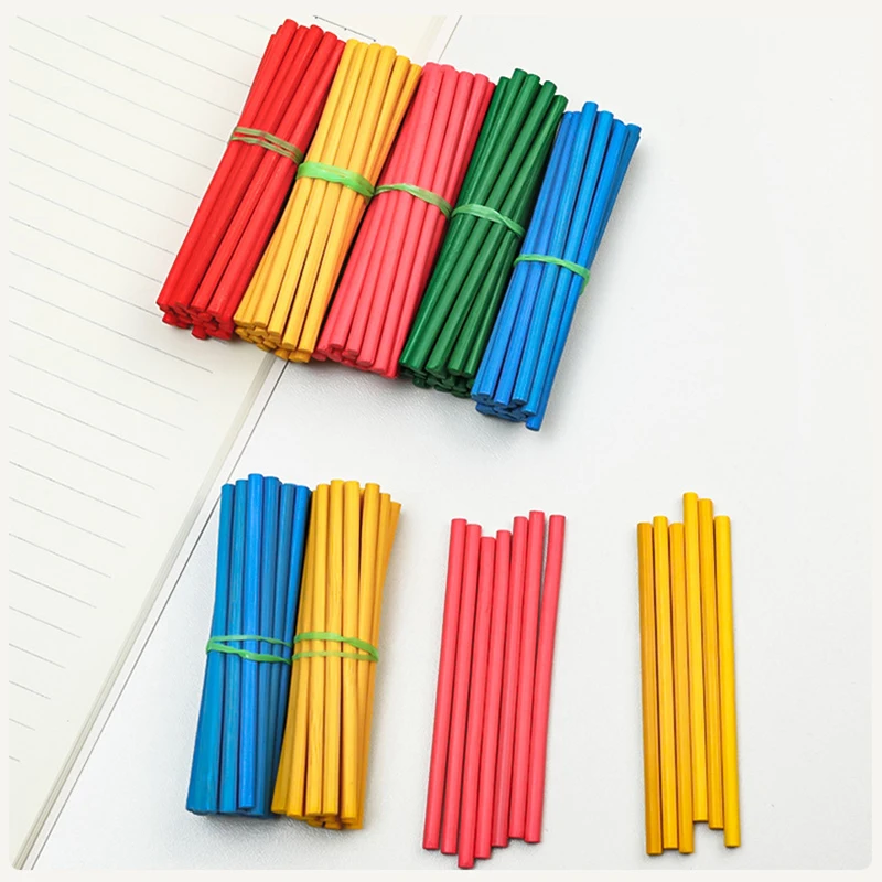Wooden Math Teaching Toys 100Pcs/set Children Arithmetic Wooden Math Stick Teaching Aid Mathematics Calculation Enlightenment Knowledge Educational Toys