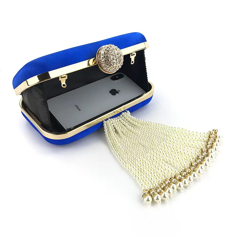 Fashion Diamond Pearl Tassel Evening Bags Dinner Prom Party Handbag Small Clutch For Women Trendy Classic Clutch Shoulder Bags